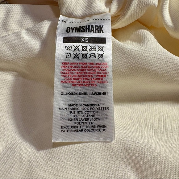 GYMSHARK X WHITNEY SIMMONS Cream Reversible Bomber-Style Jacket Size XS - Picture 15 of 16